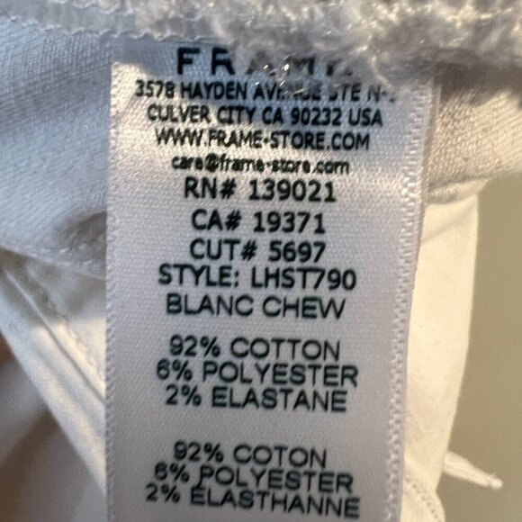 NWT Frame White Le High Ripped Straight Leg High Rise Jeans, Size 27 - Picture 12 of 14